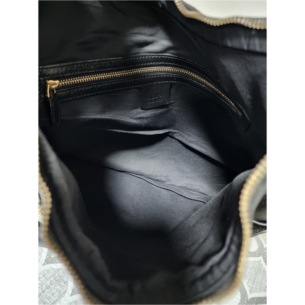 Gucci Leather Heritage Horsebit Hobo Bag Black - Picture 12 of 12